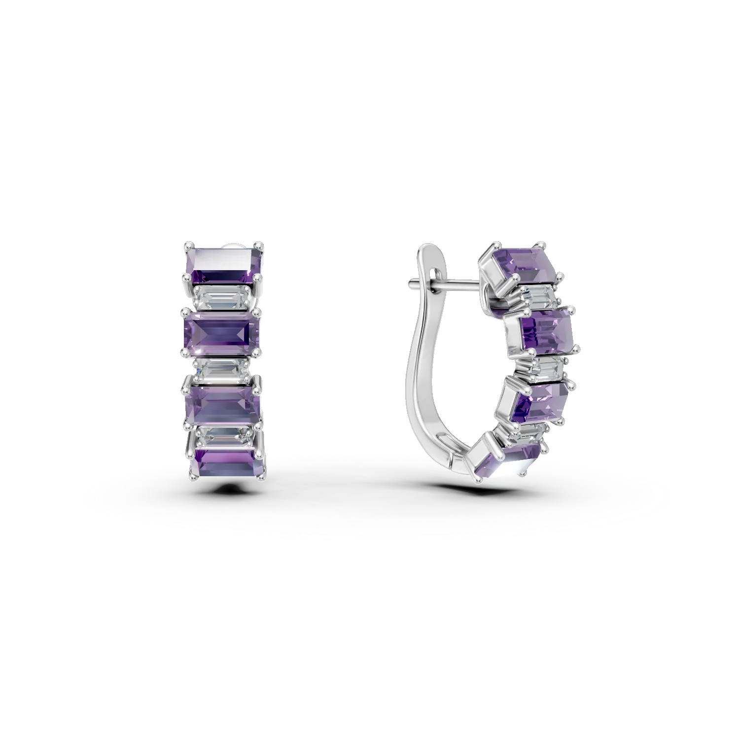 Cercei din argint cu ametiste si topaze de 2.58ct