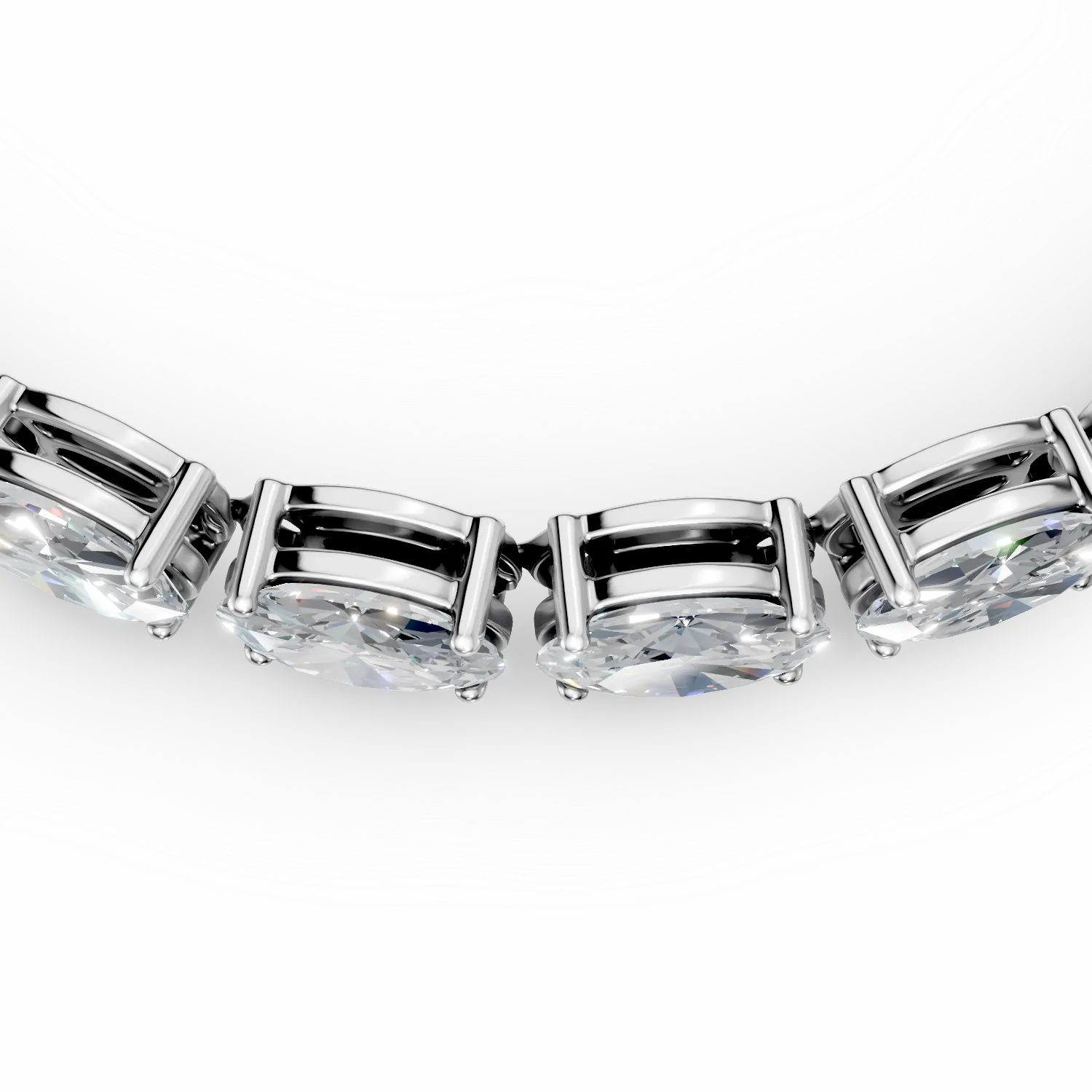 Bratara tennis din aur alb cu diamante de 17.26ct create in laborator