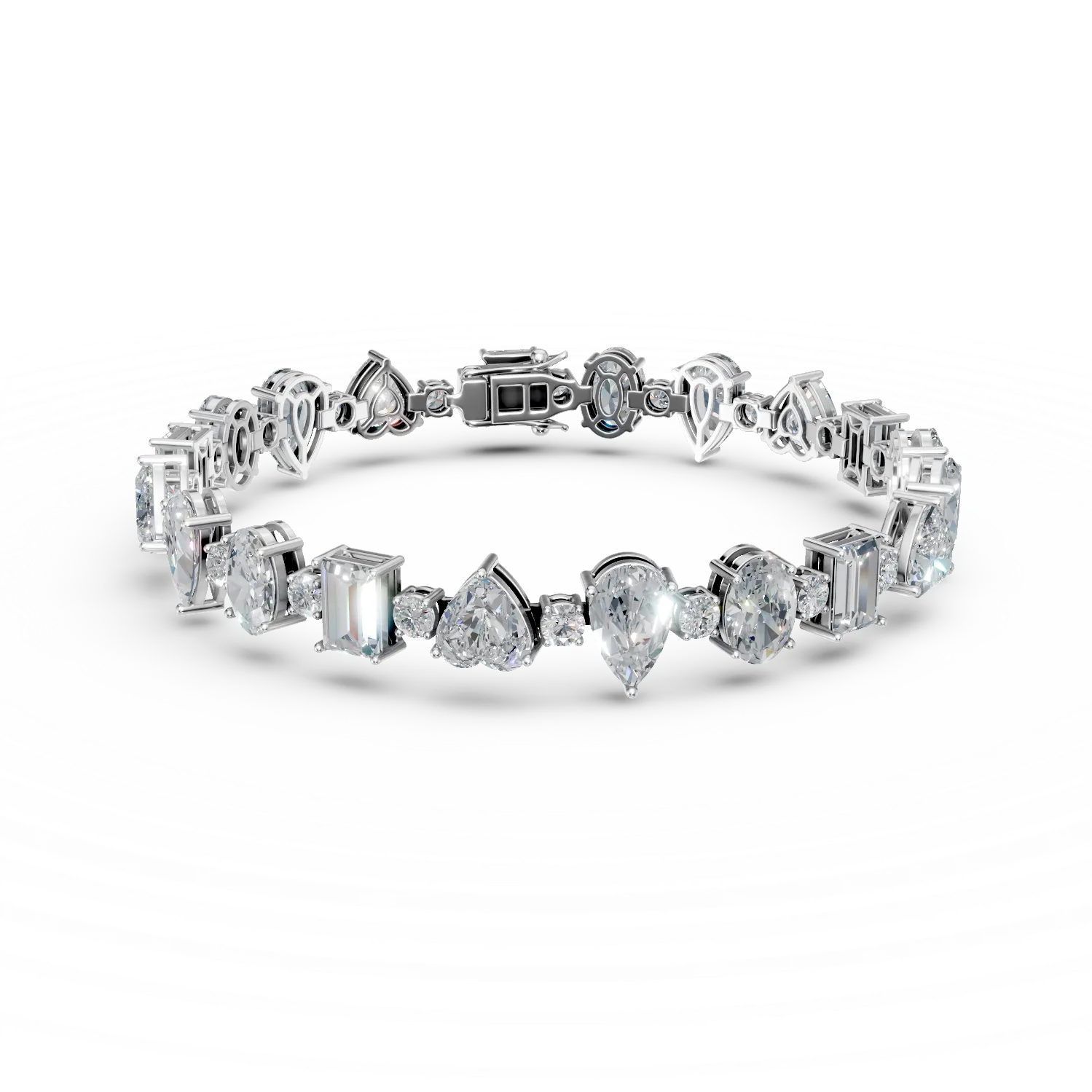 Bratara tennis din aur alb cu diamante de 16.71ct create in laborator