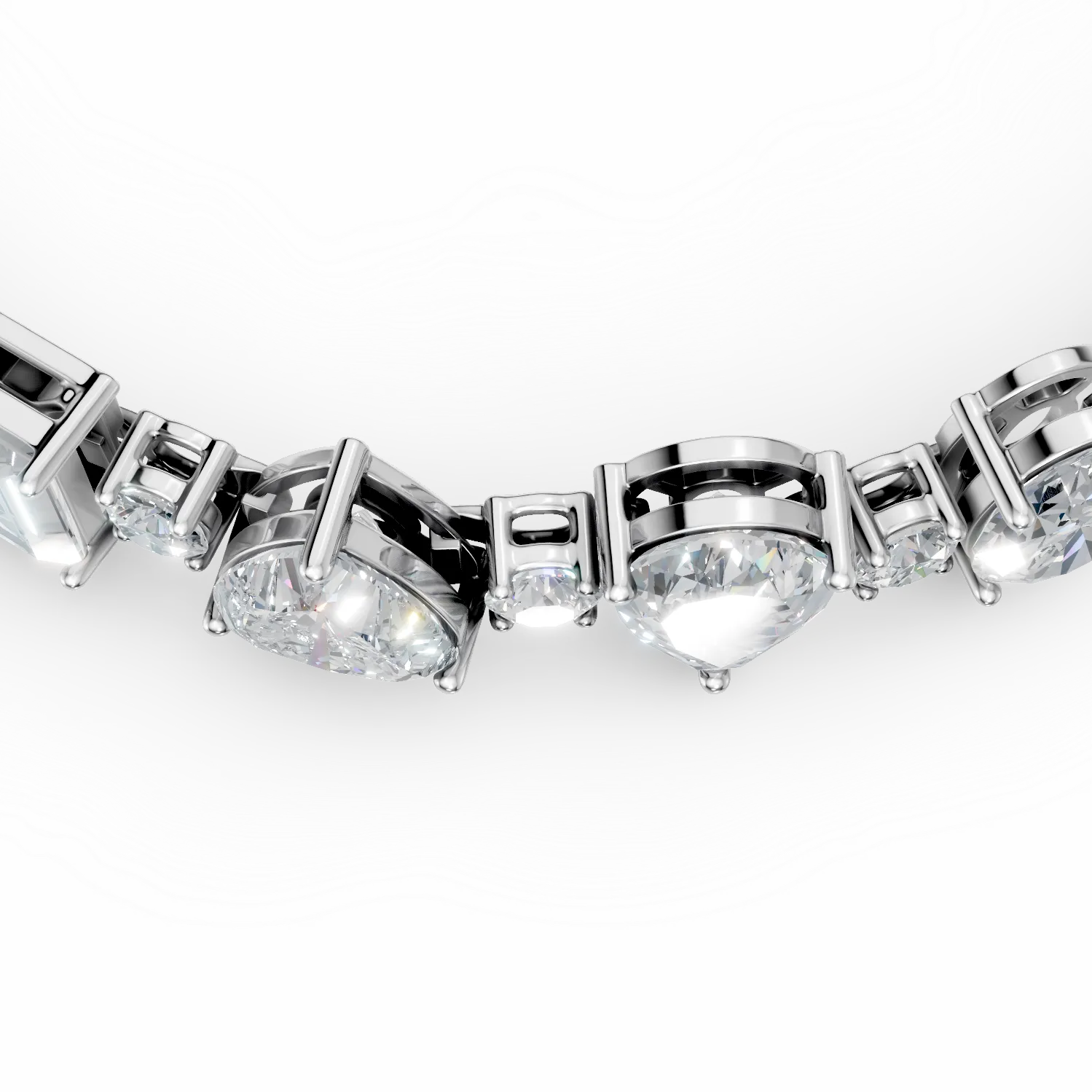 Bratara tennis din aur alb cu diamante de 16.71ct create in laborator