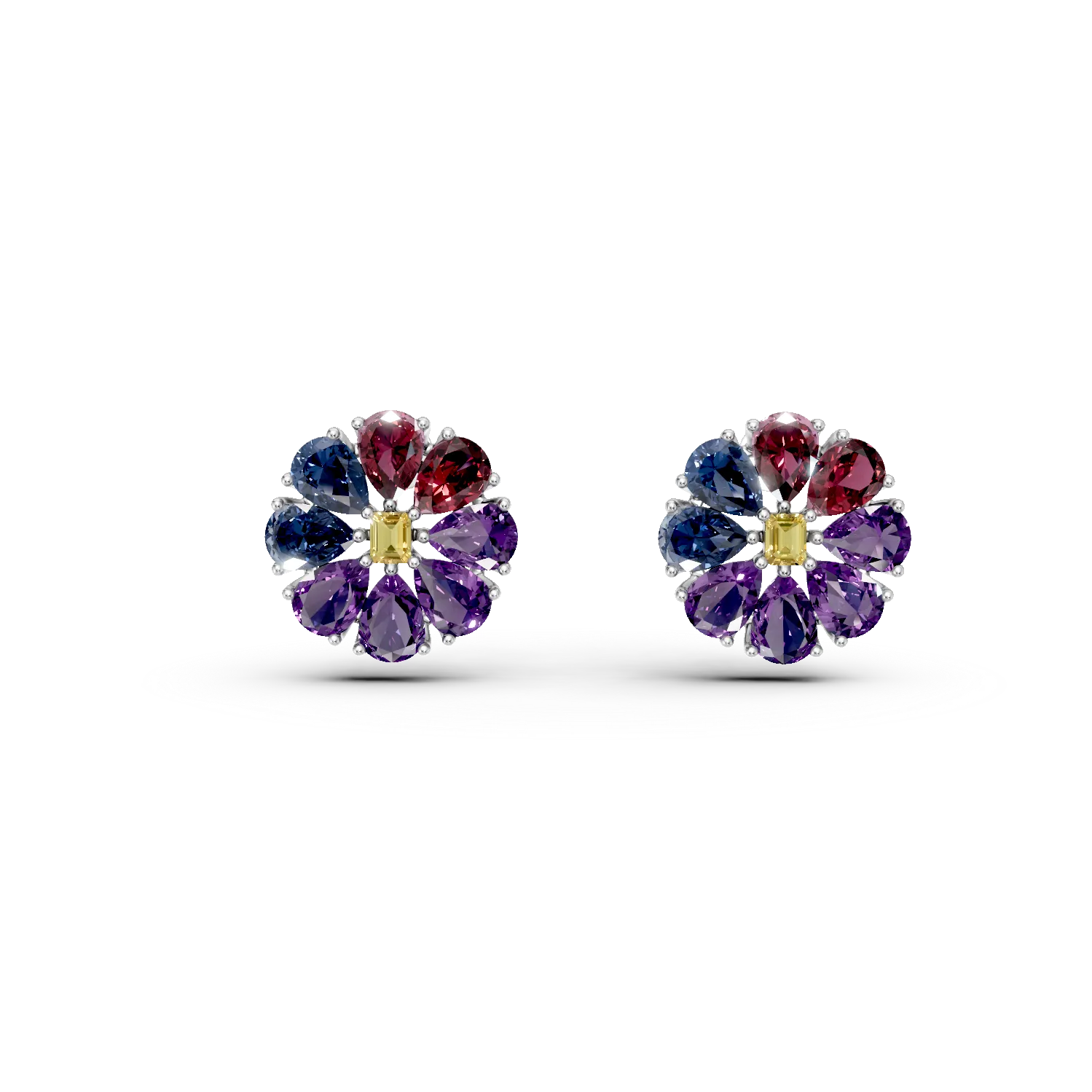 Cercei florali din argint cu pietre semipretioase de 10.99ct