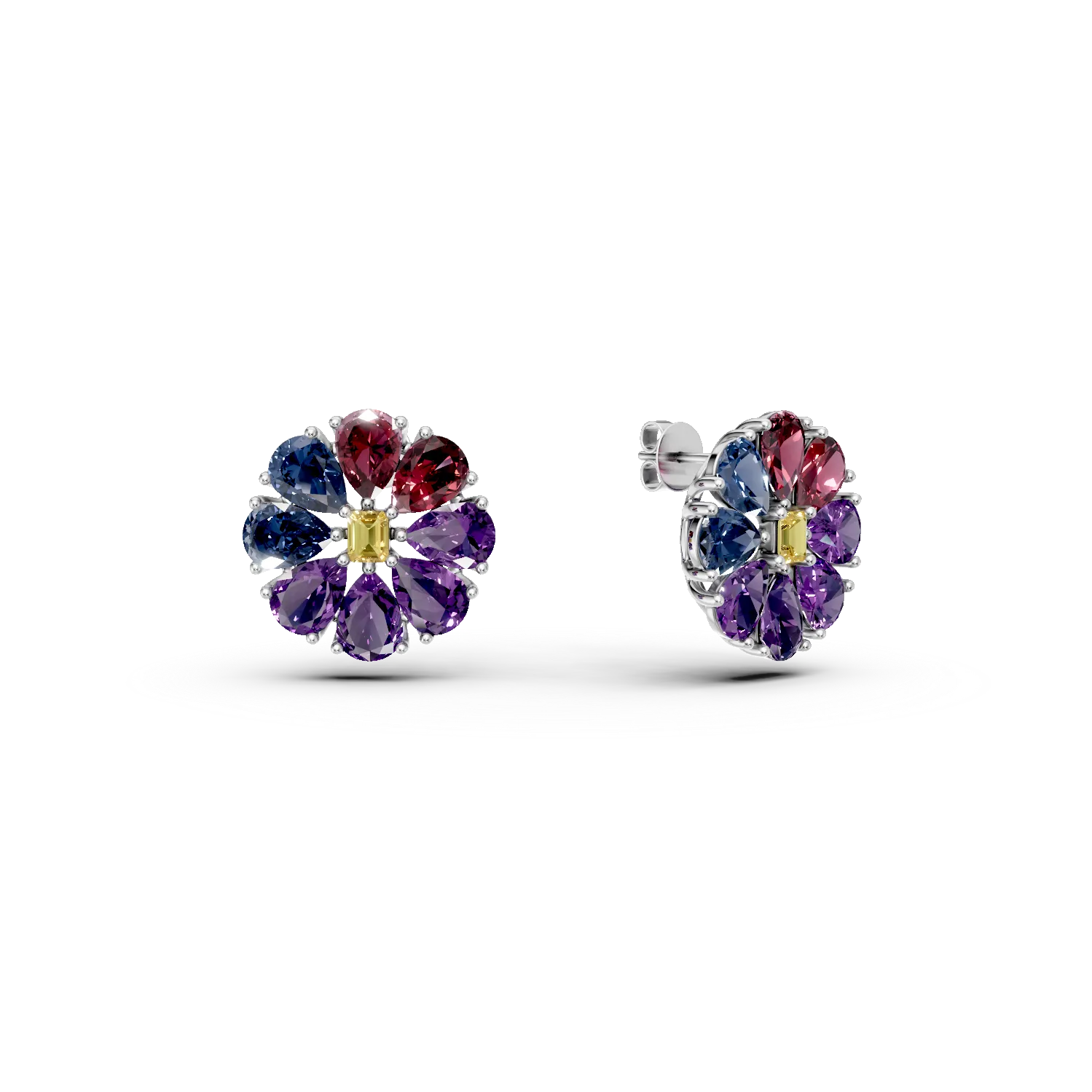 Cercei florali din argint cu pietre semipretioase de 10.99ct