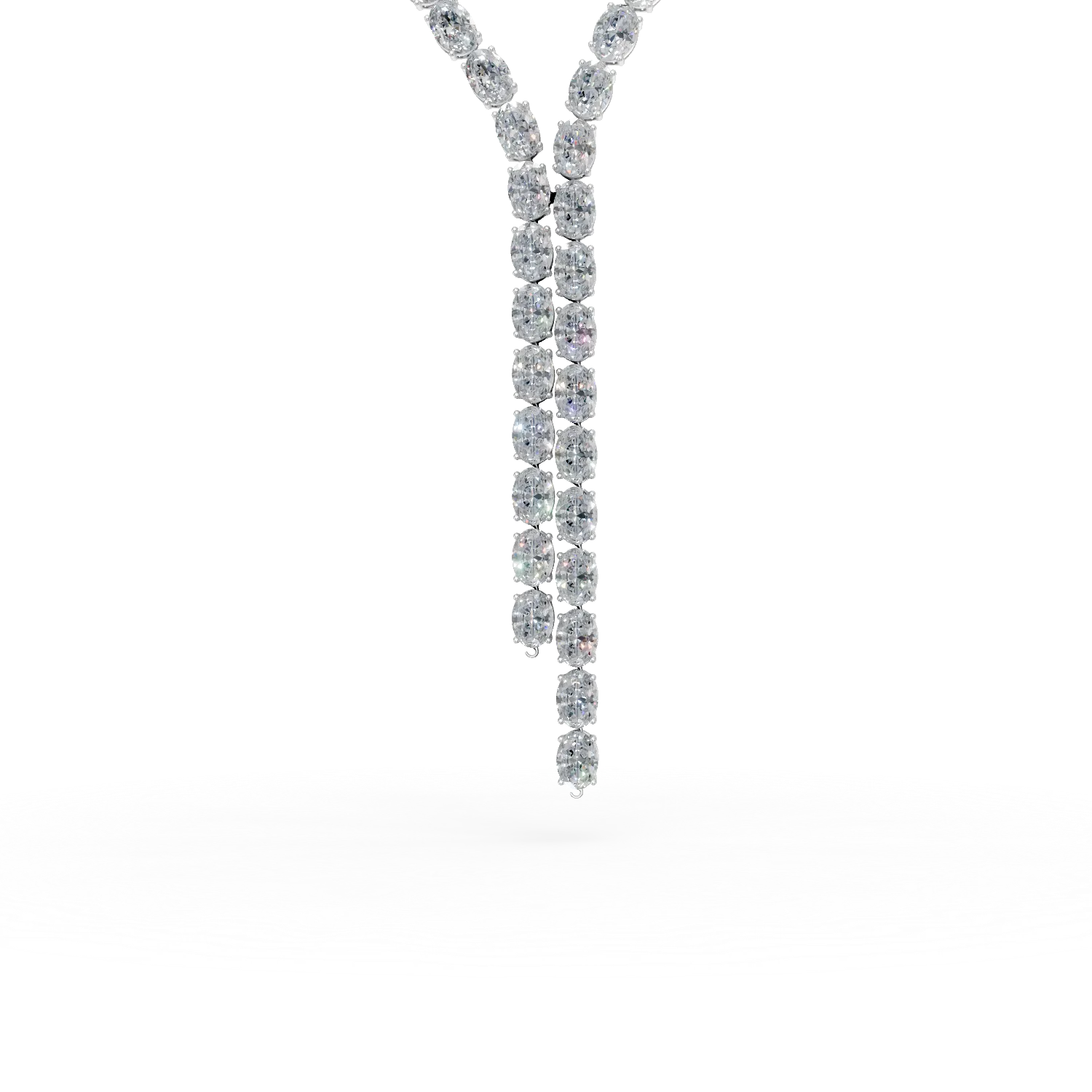 Colier tennis din aur alb cu diamante de 27.33ct create in laborator