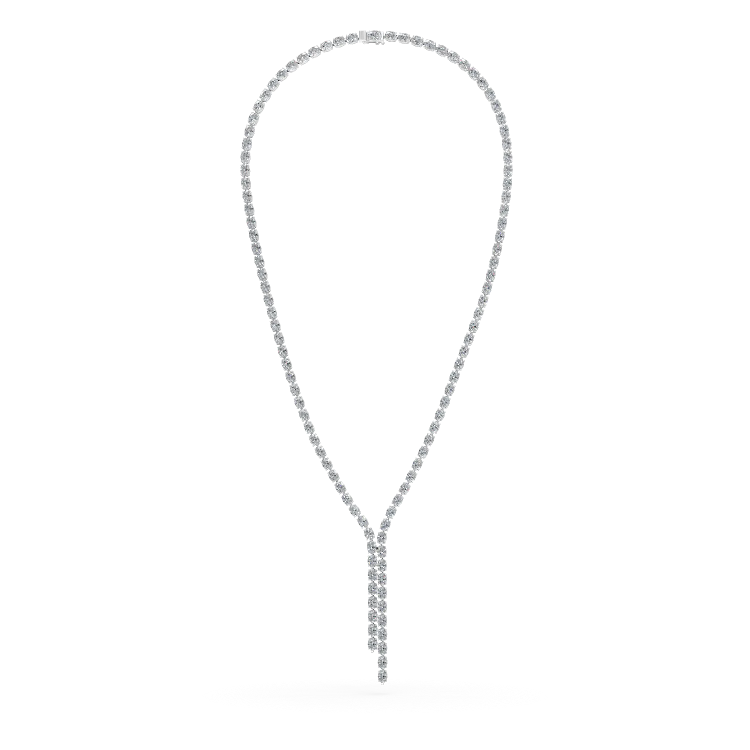 Colier tennis din aur alb cu diamante de 27.33ct create in laborator