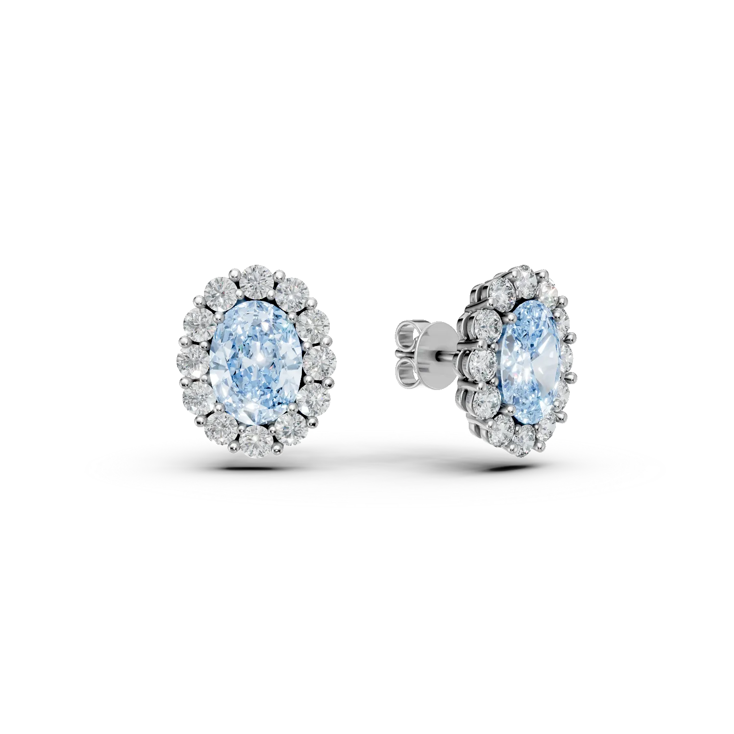 Cercei din argint cu acvamarine de 1.34ct si zirconii