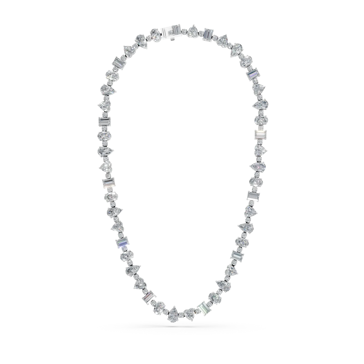 Colier tennis din aur alb cu diamante de 39.35ct create in laborator