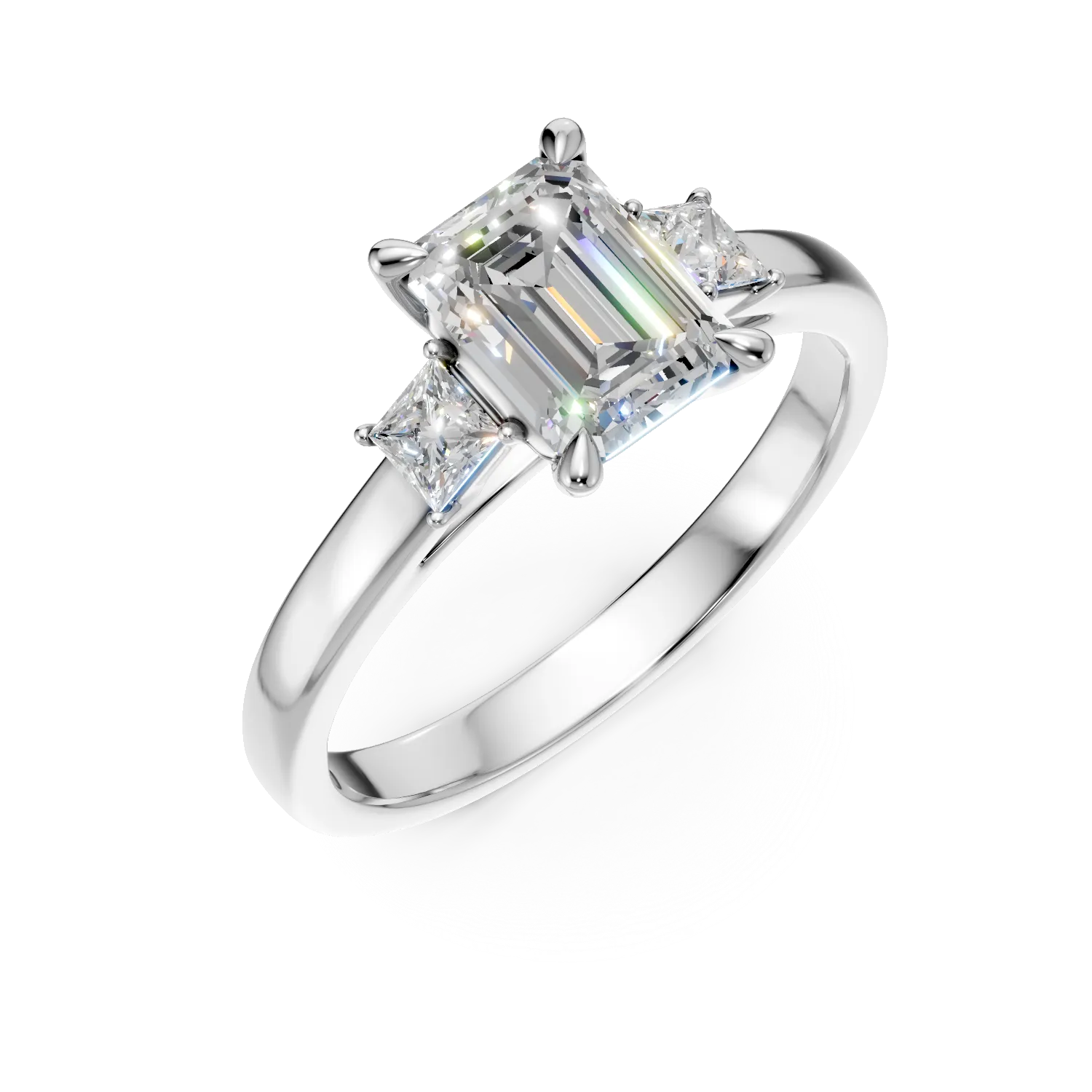 Inel din aur alb cu diamante de 1.32ct create in laborator