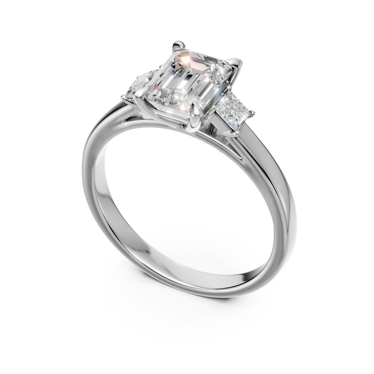 Inel din aur alb cu diamante de 1.32ct create in laborator