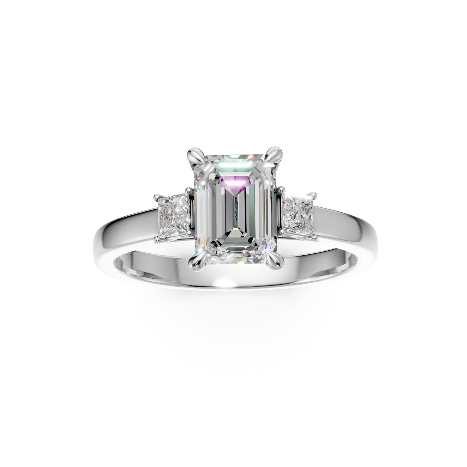 Inel din aur alb cu diamante de 1.32ct create in laborator