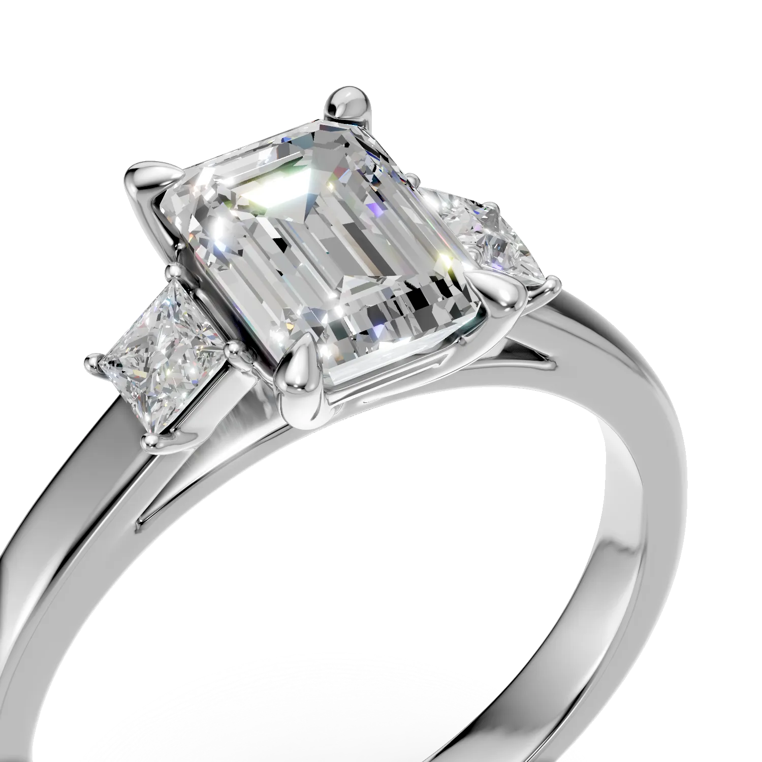 Inel din aur alb cu diamante de 1.32ct create in laborator