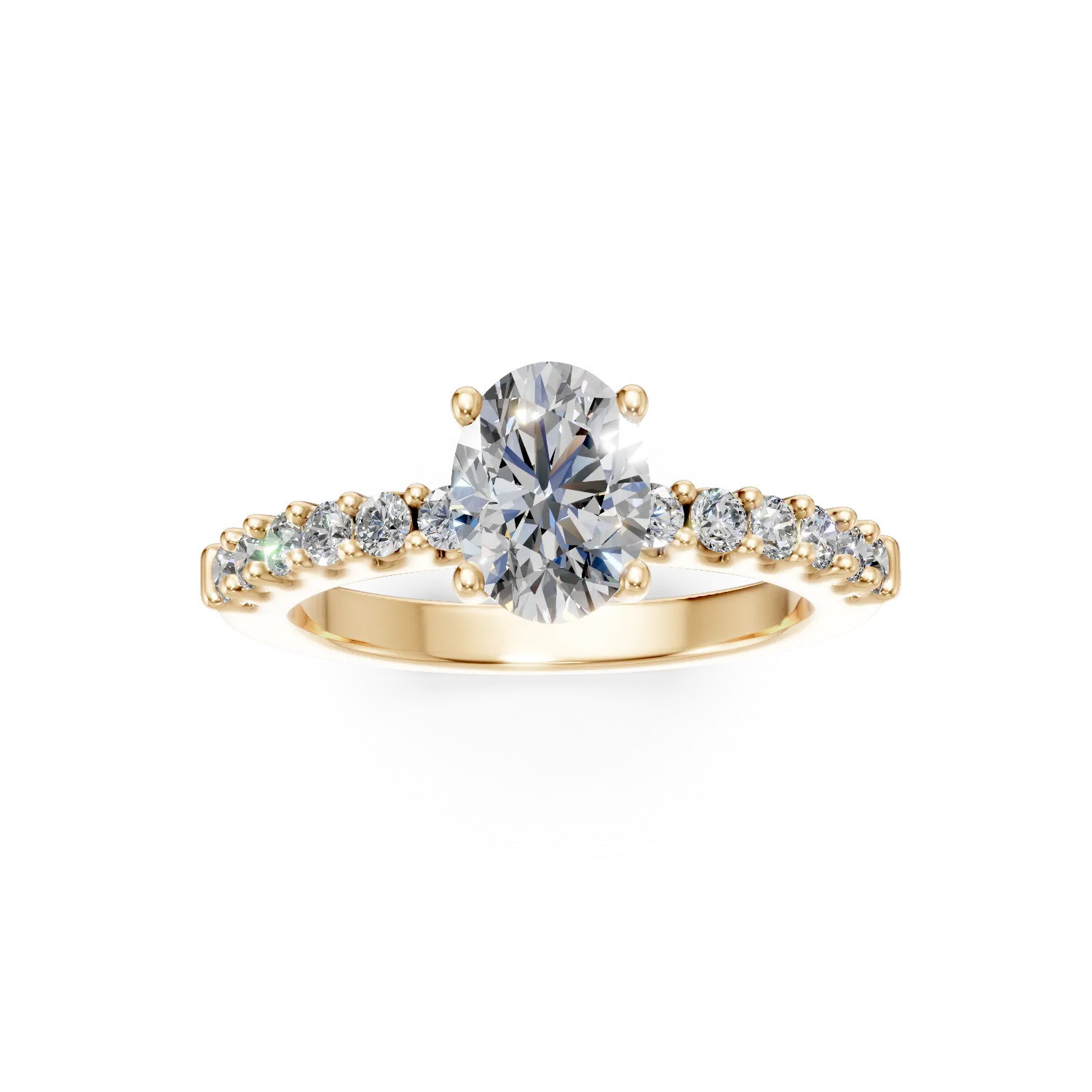 Inel din aur galben cu diamante de 1.52ct create in laborator - imagine 3