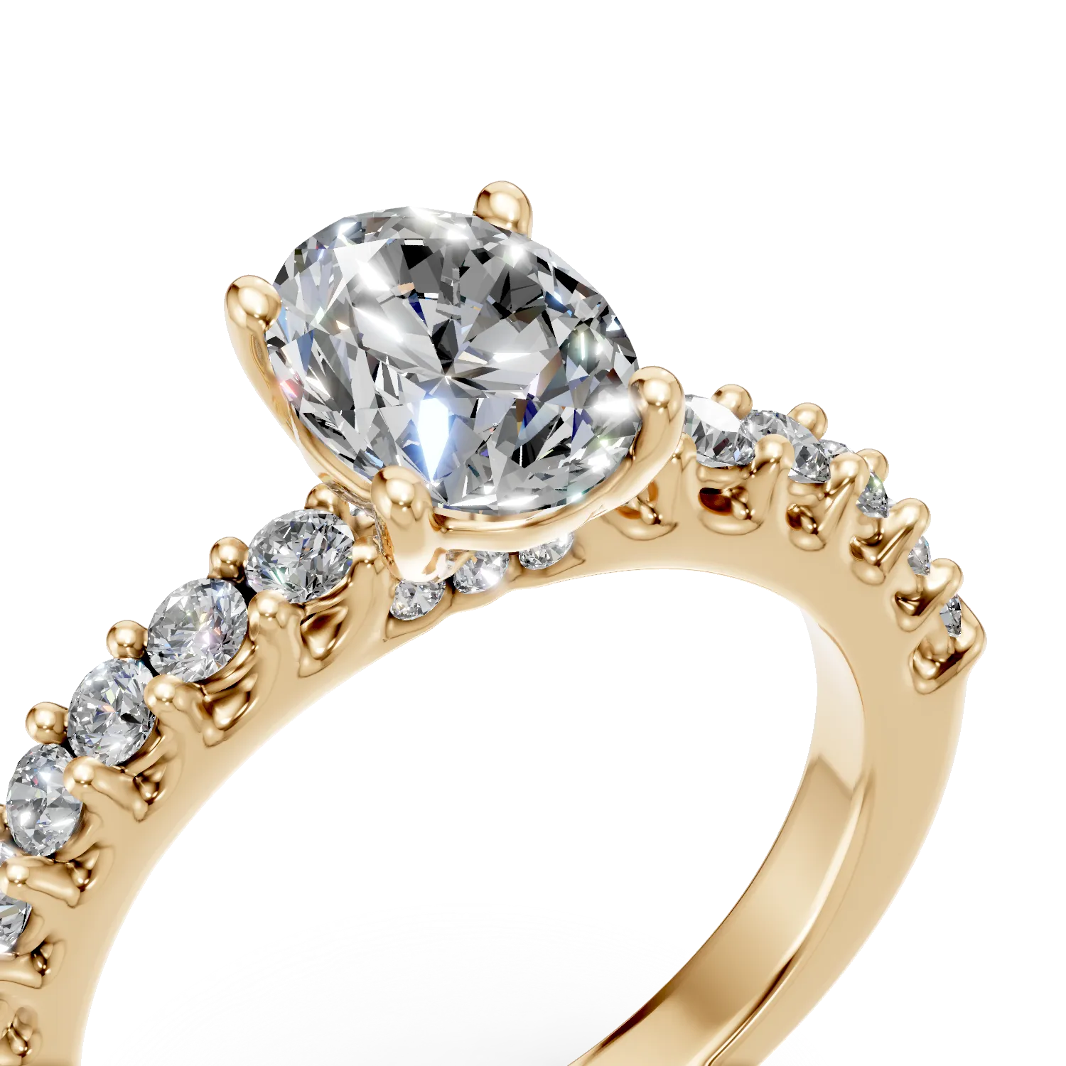 Inel din aur galben cu diamante de 1.52ct create in laborator - imagine 4