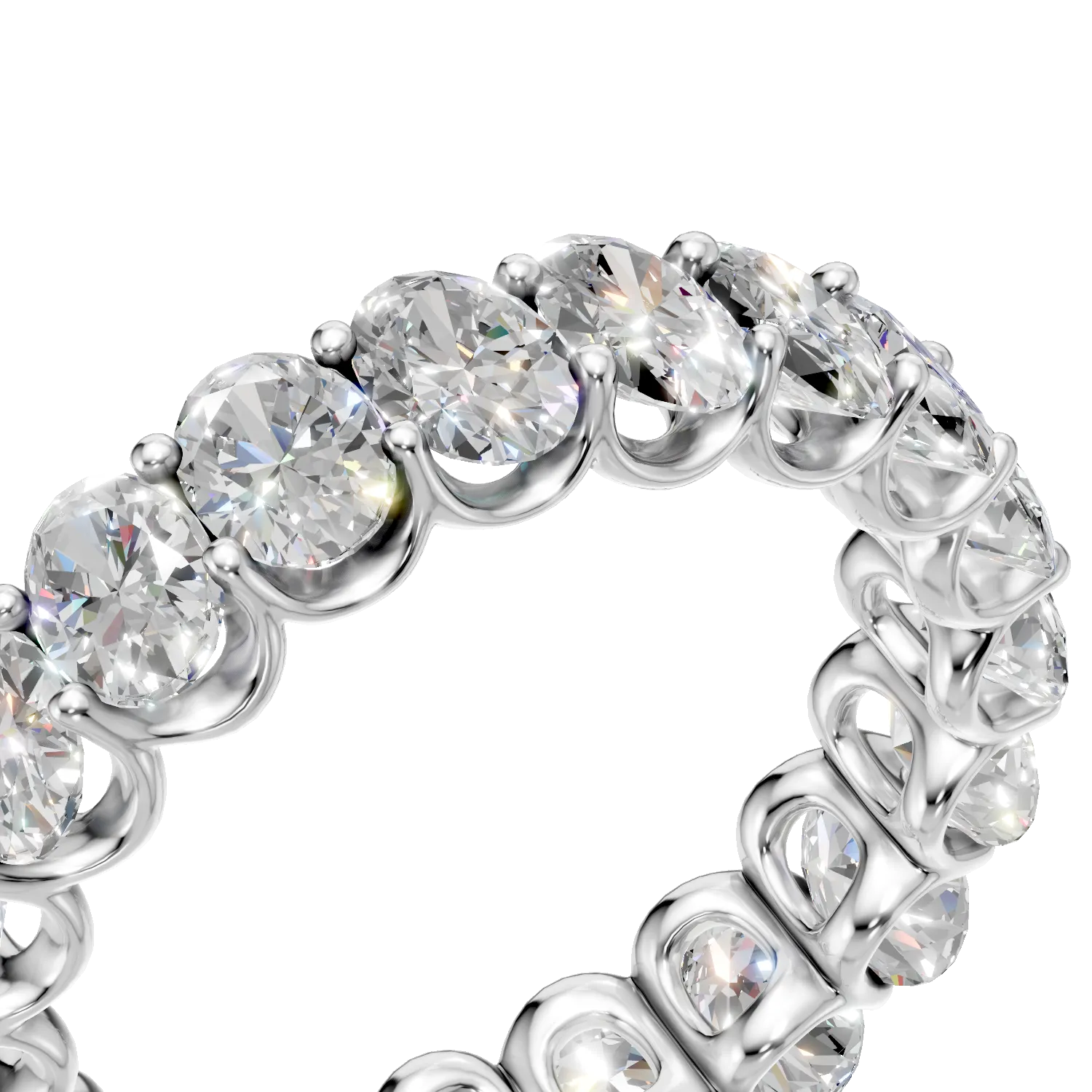 Inel eternity din aur alb cu diamante de 3.9ct create in laborator