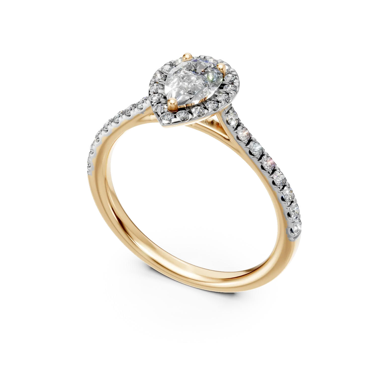 Inel din aur galben cu diamante de 1.46ct create in laborator - imagine 2