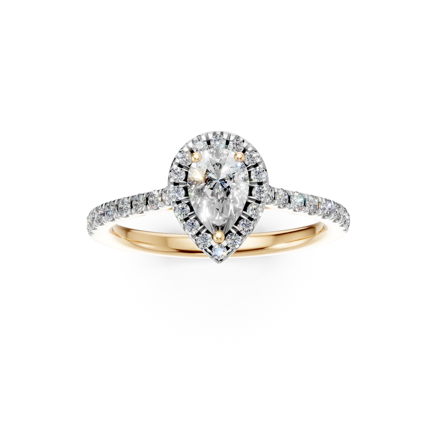 Inel din aur galben cu diamante de 1.46ct create in laborator - imagine 3