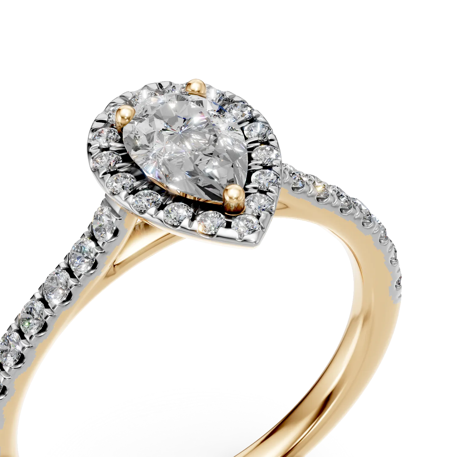 Inel din aur galben cu diamante de 1.46ct create in laborator - imagine 4