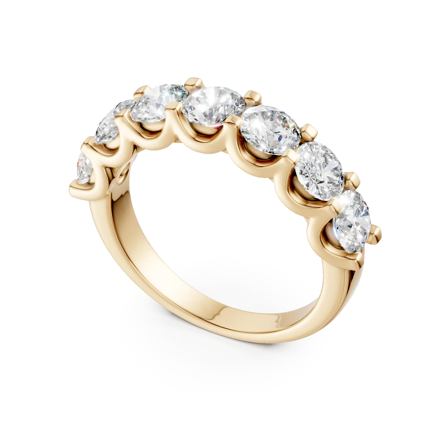 Inel semi eternity din aur galben cu diamante de 2ct create in laborator