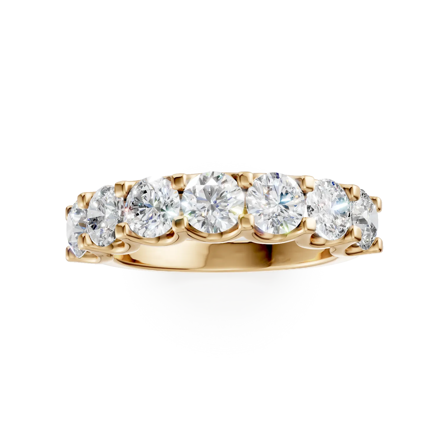 Inel semi eternity din aur galben cu diamante de 2ct create in laborator