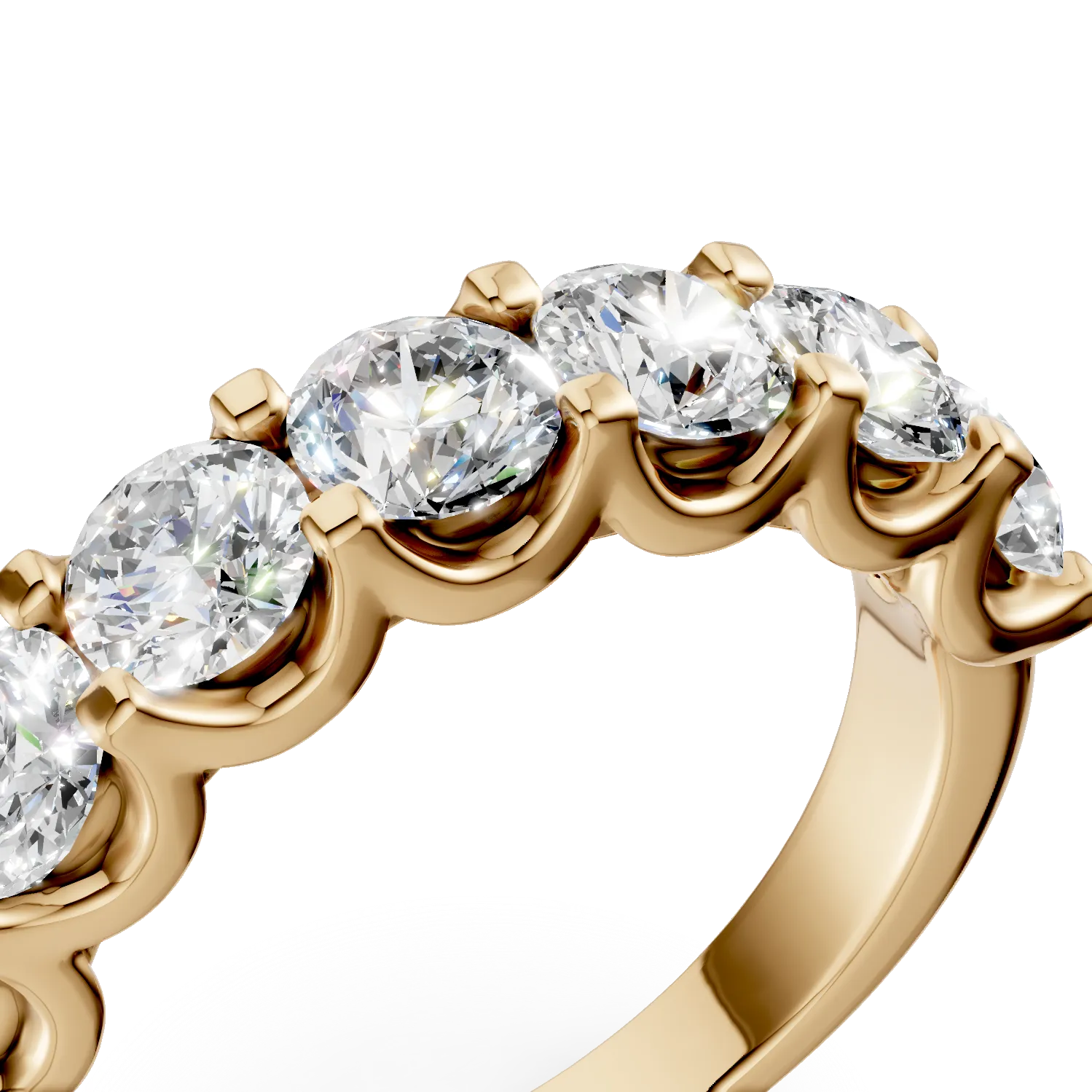 Inel semi eternity din aur galben cu diamante de 2ct create in laborator