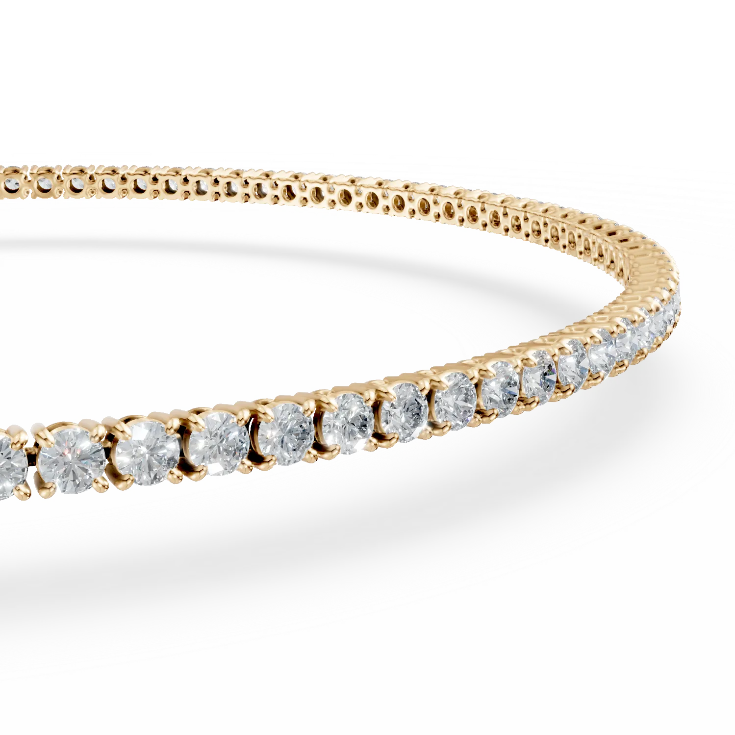 Bratara tennis din aur galben cu diamante de 1.88ct create in laborator