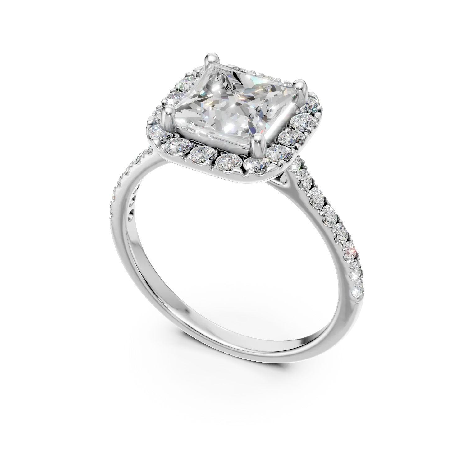 Inel din aur alb cu diamante de 1.4ct create in laborator