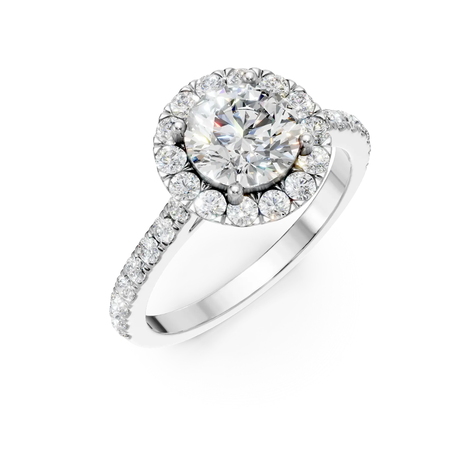 Inel din aur alb cu diamante de 1.49ct create in laborator