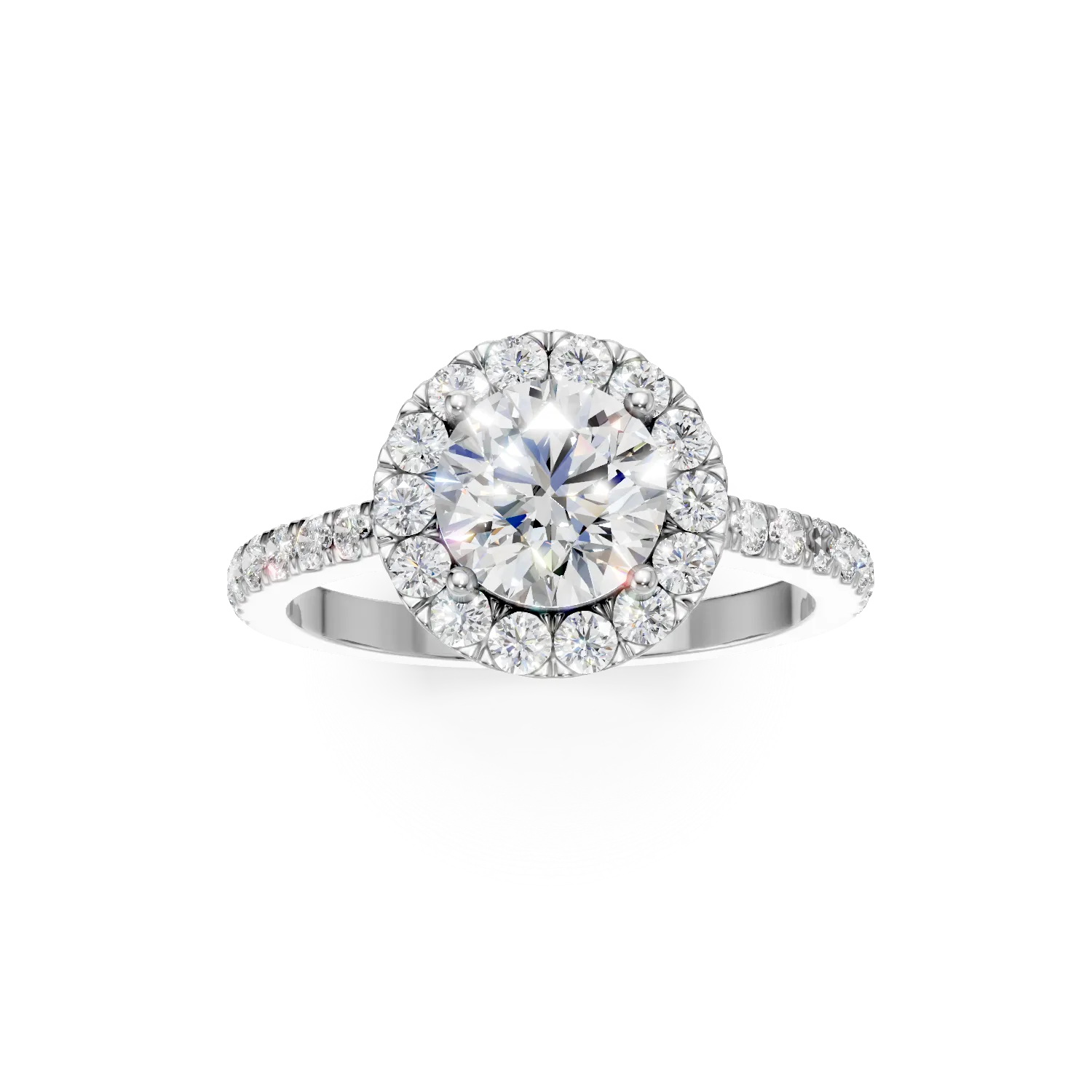 Inel din aur alb cu diamante de 1.47ct create in laborator