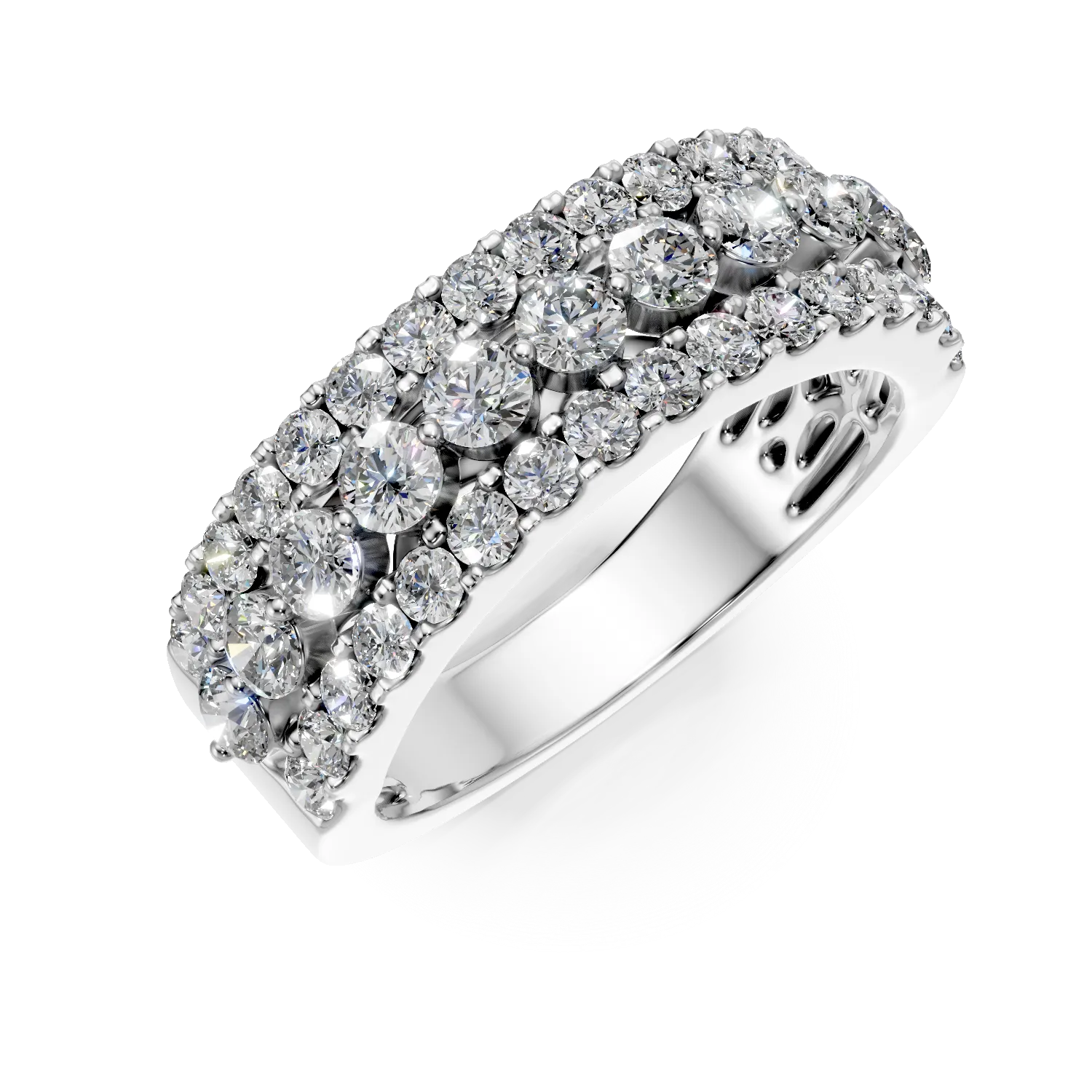 Inel din aur alb cu diamante de 1.48ct create in laborator