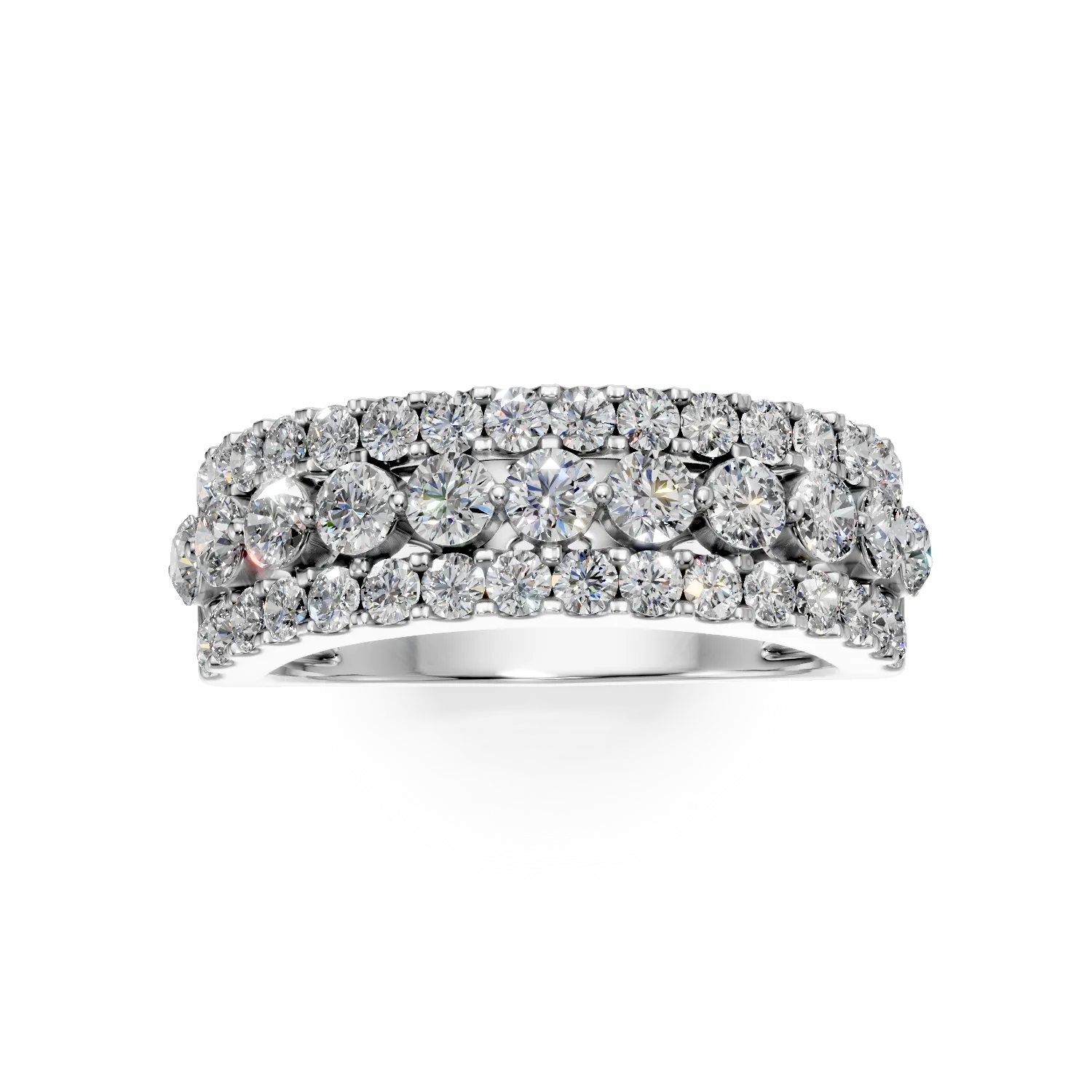 Inel din aur alb cu diamante de 1.48ct create in laborator