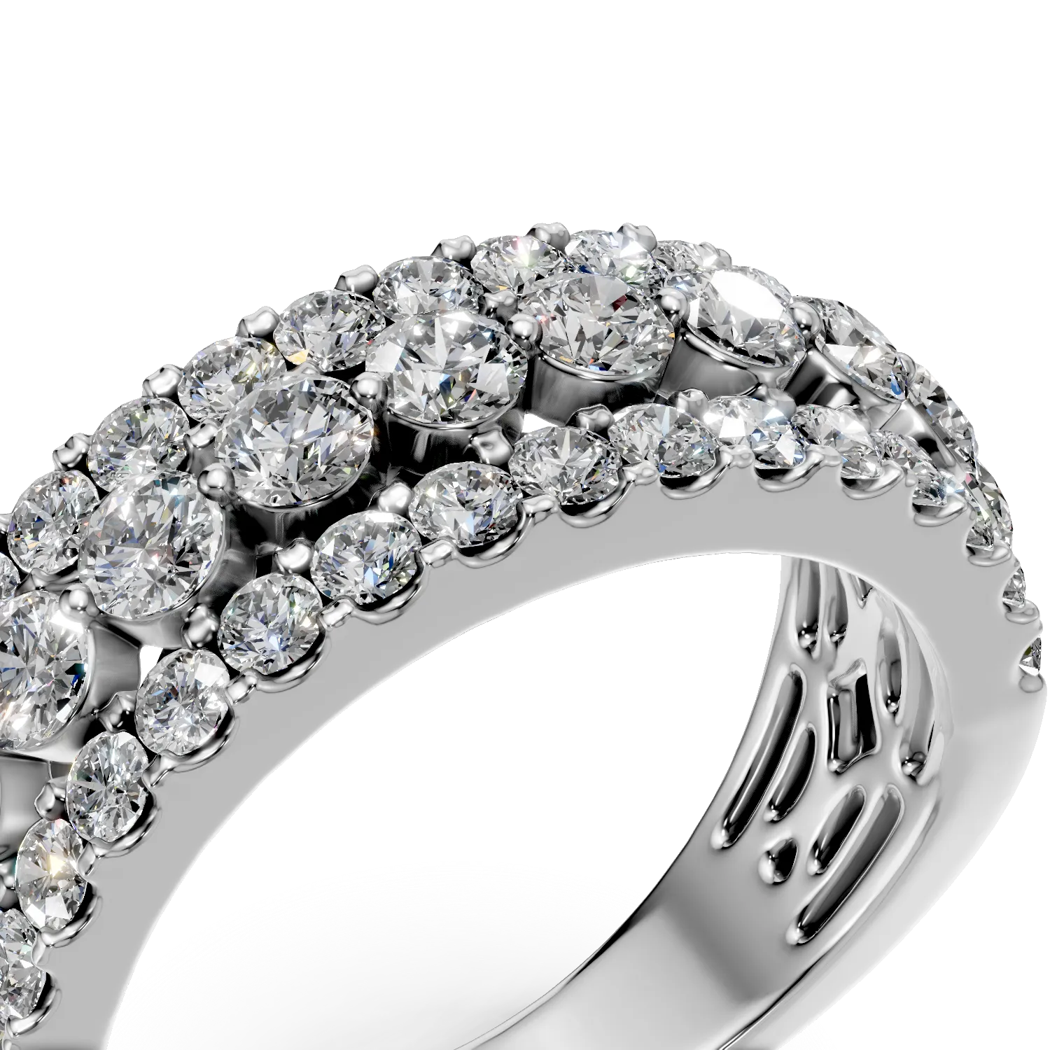 Inel din aur alb cu diamante de 1.48ct create in laborator