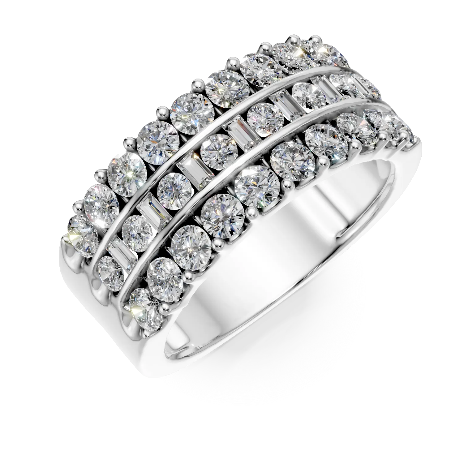 Inel din aur alb cu diamante de 1.4ct create in laborator