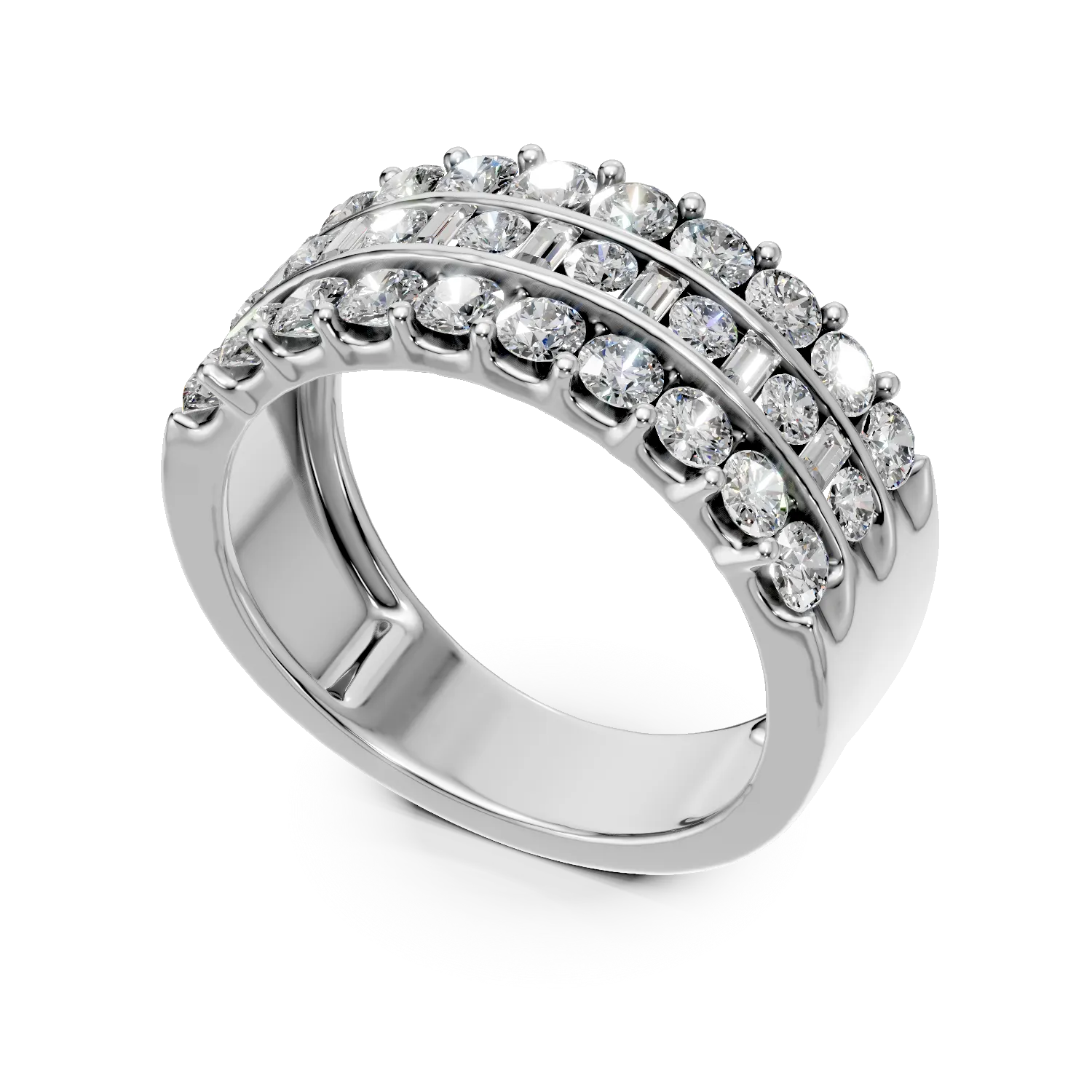 Inel din aur alb cu diamante de 1.4ct create in laborator