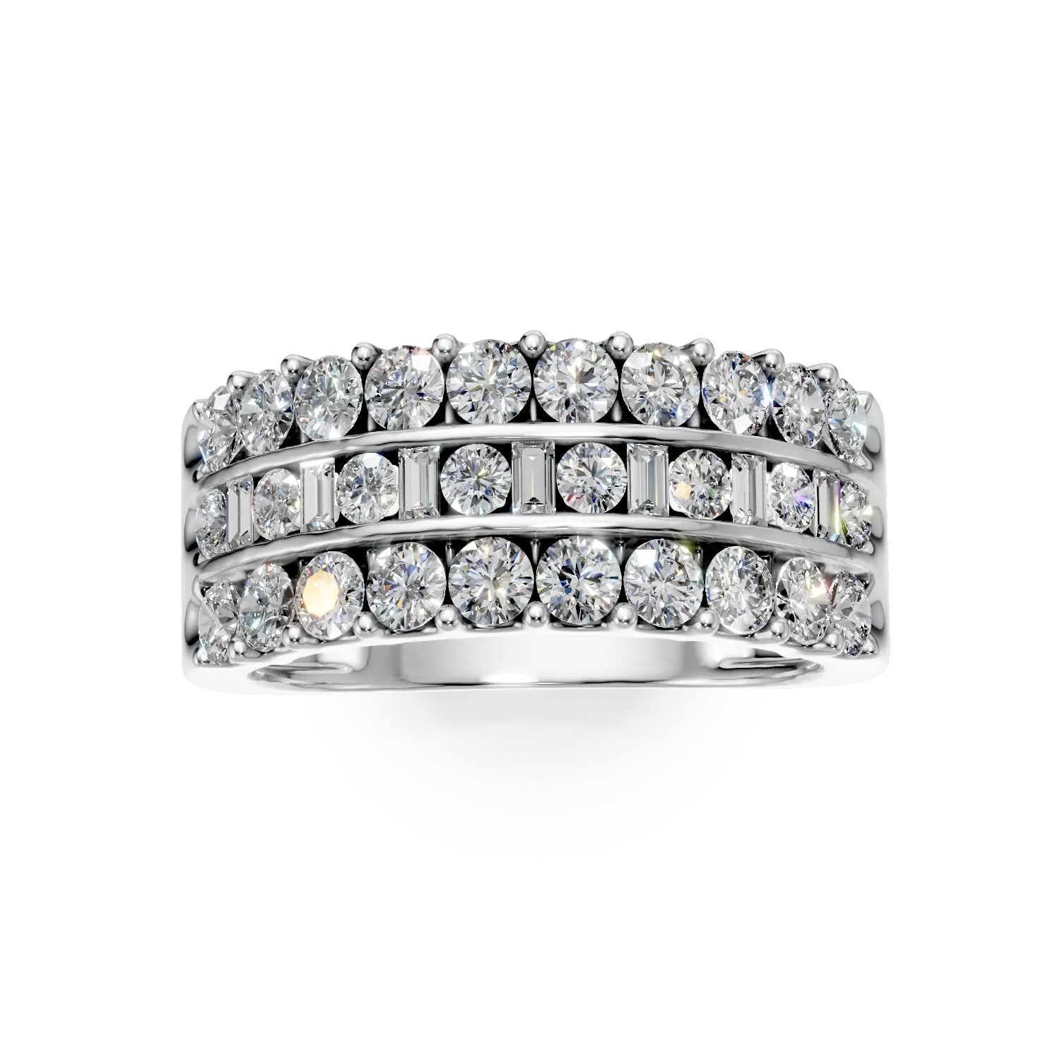 Inel din aur alb cu diamante de 1.4ct create in laborator