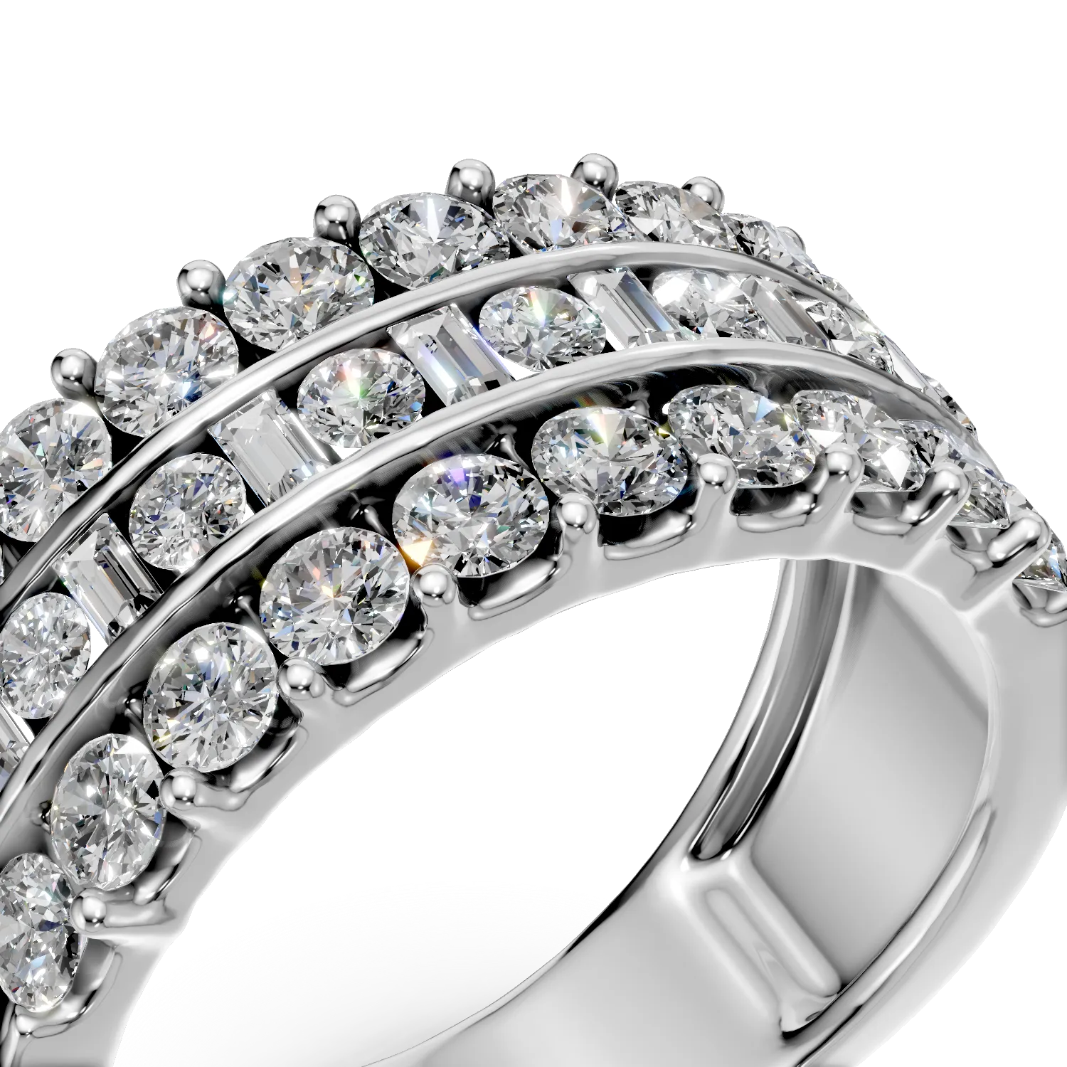 Inel din aur alb cu diamante de 1.4ct create in laborator
