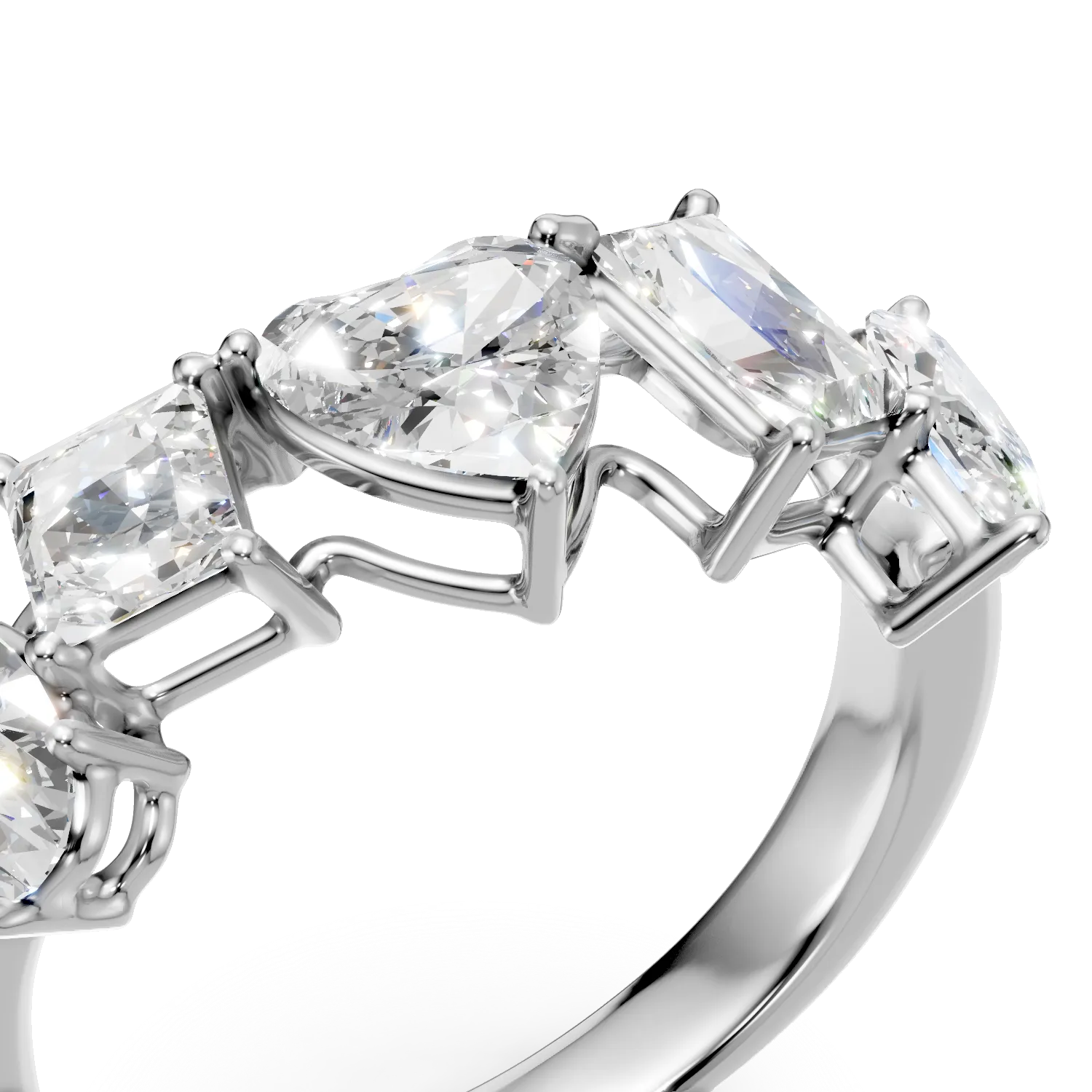 Inel geometric din aur alb cu diamante create in laborator de 2.6ct - Imagine 4