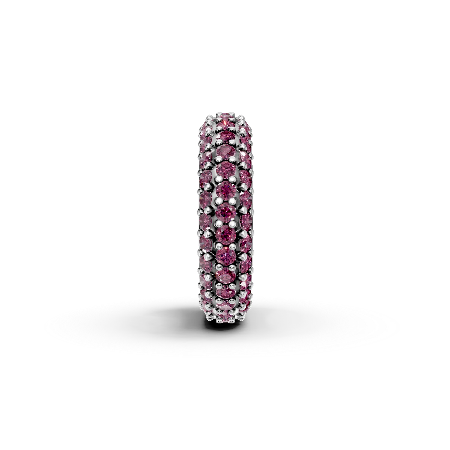 Cercel cuff din argint cu zirconii roz
